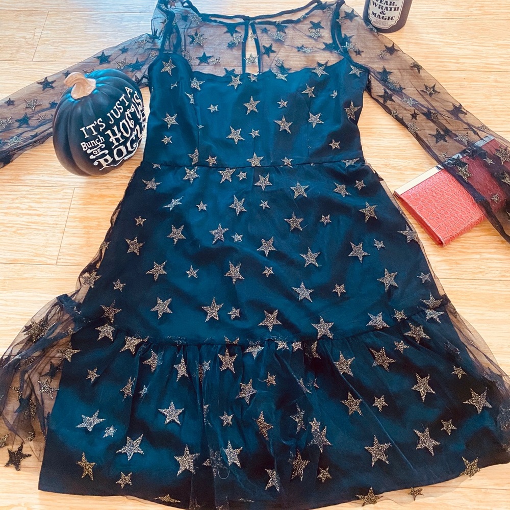 BB Dakota Tulle Stars Dress STAR STATUS METALLIC